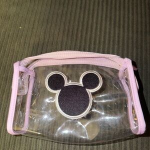 Stoney Clover Lane Clear Bag with Pink Trim and Black Mickey Mouse